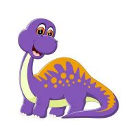Цветной пример раскраски динозавр улыбается