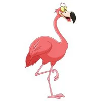 Цветной вариант раскраски фламинго картинка