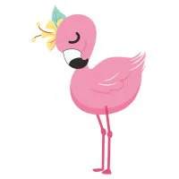 Цветной пример раскраски королевский фламинго