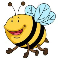Цветной пример раскраски милая пчела