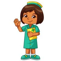 Цветной вариант раскраски девочка врач, медсестра профессия