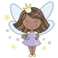 Цветной пример раскраски маленькая фея принцесса