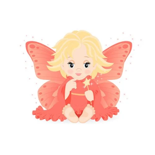 Цветной вариант раскраски ангел с большими крыльями