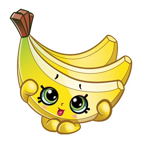 Цветной пример раскраски банан шопкинс