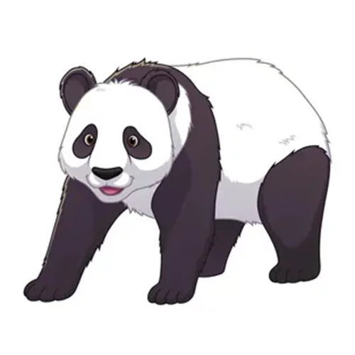 Цветной вариант раскраски большая панда