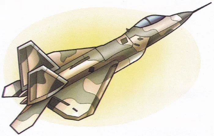 Цветной пример раскраски бомбардировщик f-16c - военный истребитель самолет