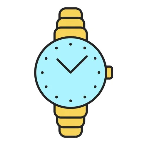 Цветной пример раскраски часы наручные