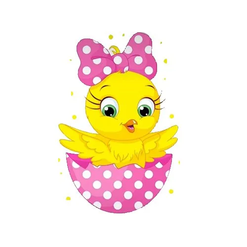 Цветной пример раскраски девочка цыпленок