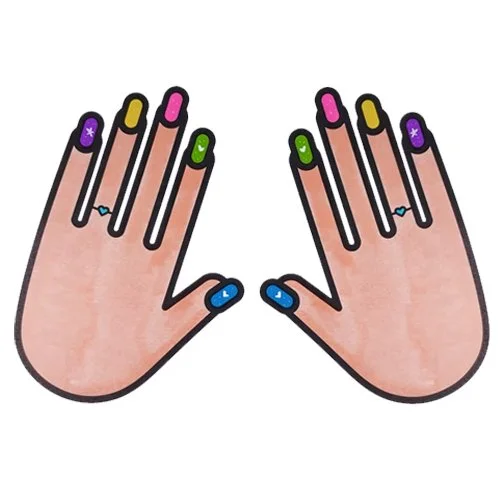 Цветной пример раскраски длинные ногти