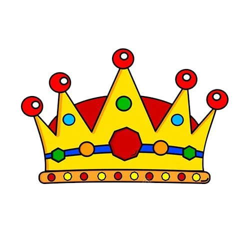 Цветной пример раскраски дорогая корона