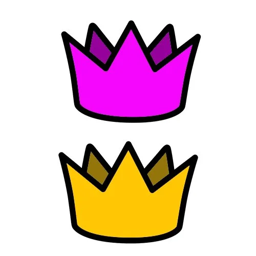 Цветной пример раскраски две короны