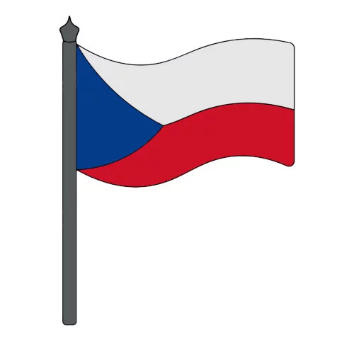 Цветной пример раскраски флаг чехии