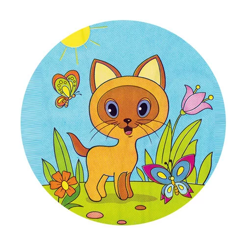 Цветной пример раскраски гав котенок