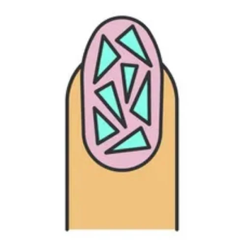Цветной вариант раскраски геометрический рисунок на ногте