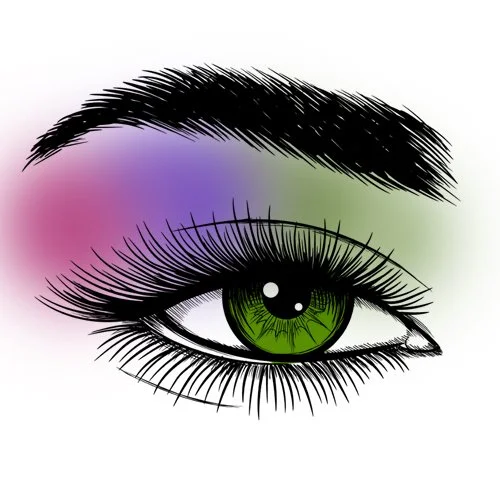 Цветной вариант раскраски глаз для макияжа косметика