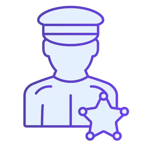 Цветной вариант раскраски иконка полицейский и звезда