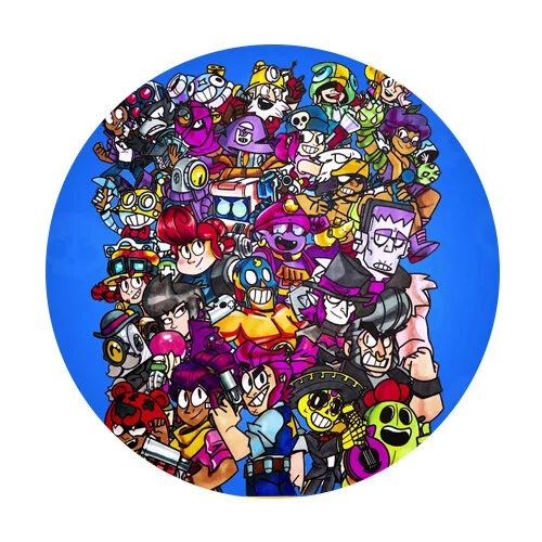 Цветной вариант раскраски коллаж скинов браво старс