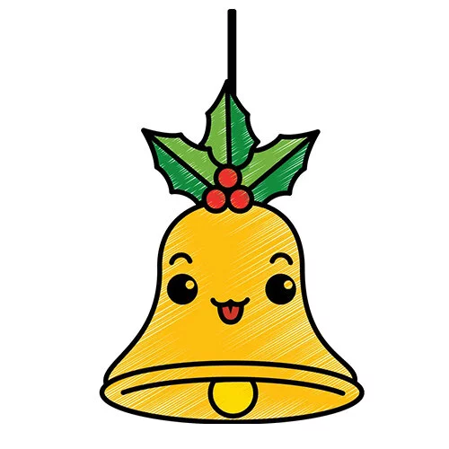 Цветной вариант раскраски колокольчик по линиям