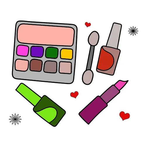 Цветной пример раскраски косметика для макияжа