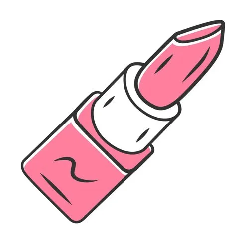 Цветной вариант раскраски косметика губнушка