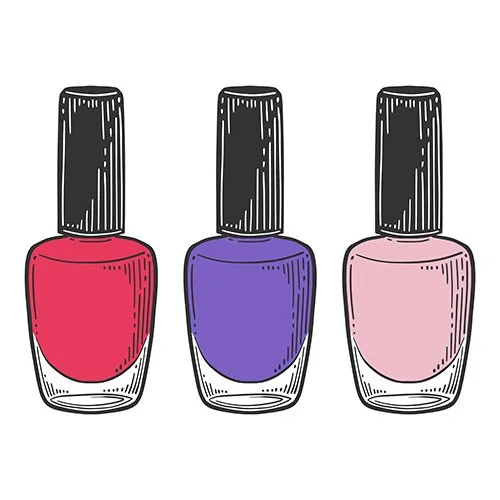 Цветной пример раскраски лаки для ногтей