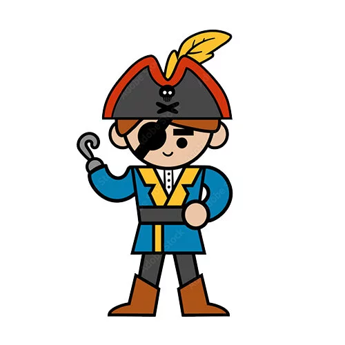 Цветной вариант раскраски лего пират