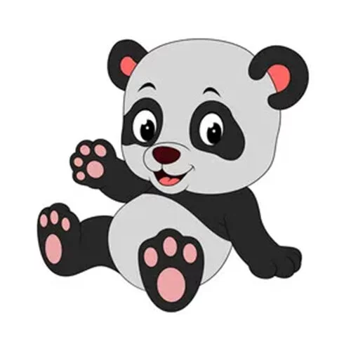 Цветной вариант раскраски малыш панда