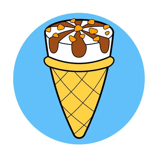 Цветной пример раскраски мороженое без этикетки