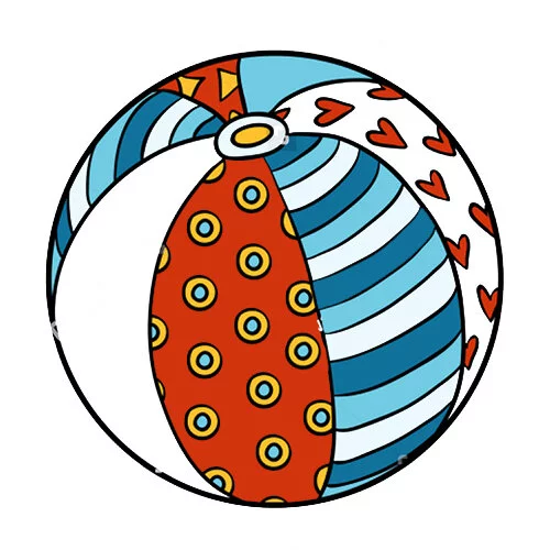 Цветной пример раскраски надувной мяч