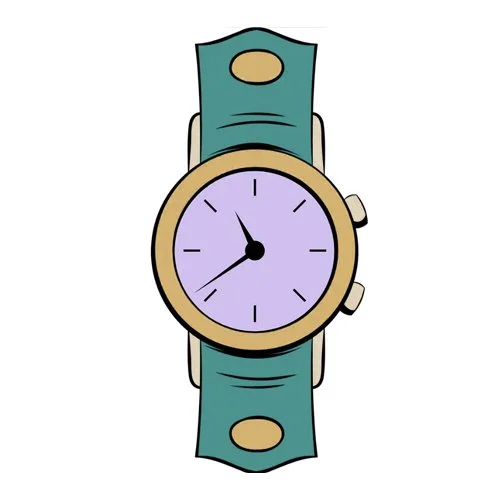 Цветной пример раскраски наручные часы без стрелки