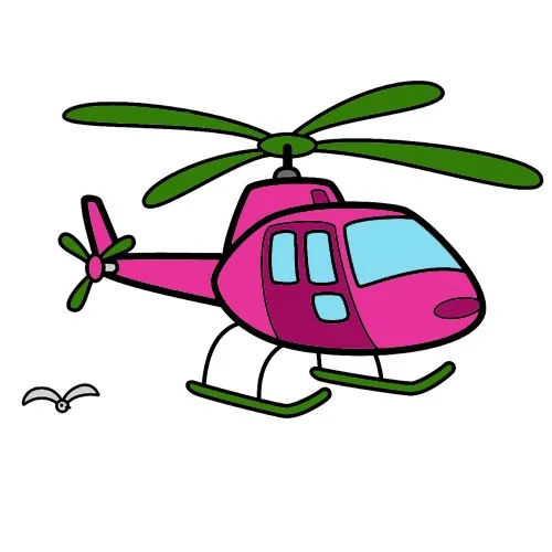 Цветной вариант раскраски обведи слово вертолет