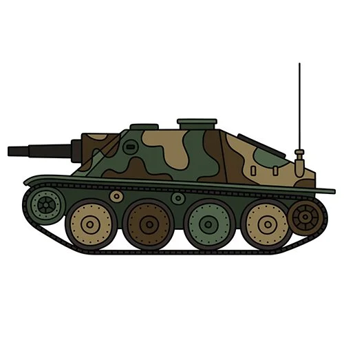 Цветной вариант раскраски опасный танк