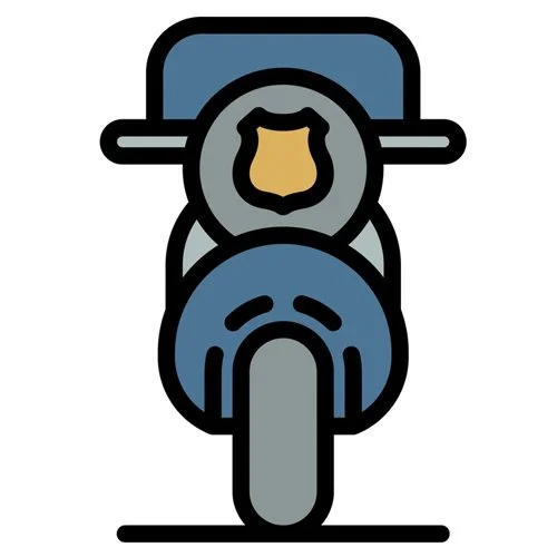 Цветной вариант раскраски полицейский мотоцикл