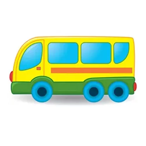 Цветной пример раскраски простой автобус