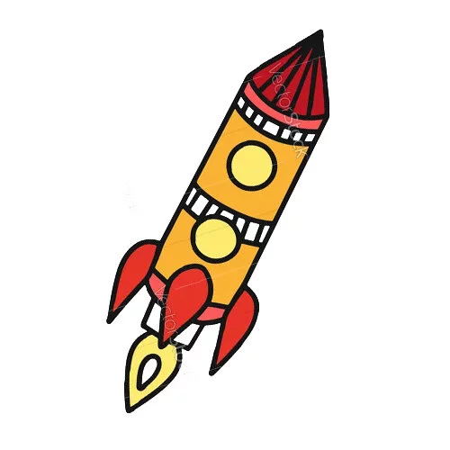 Цветной вариант раскраски пуск ракеты