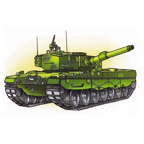 Цветной вариант раскраски танк леопард