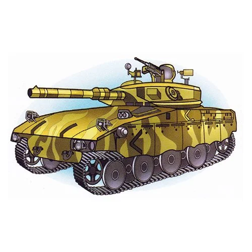 Цветной пример раскраски танк меркава