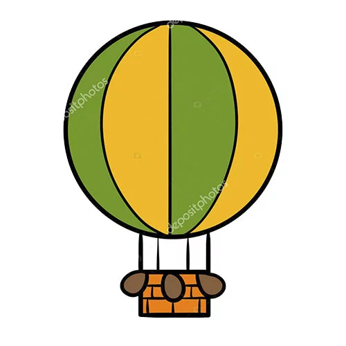 Цветной вариант раскраски воздушный шар рисунок