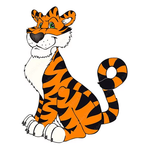 Цветной вариант раскраски взрослый тигр