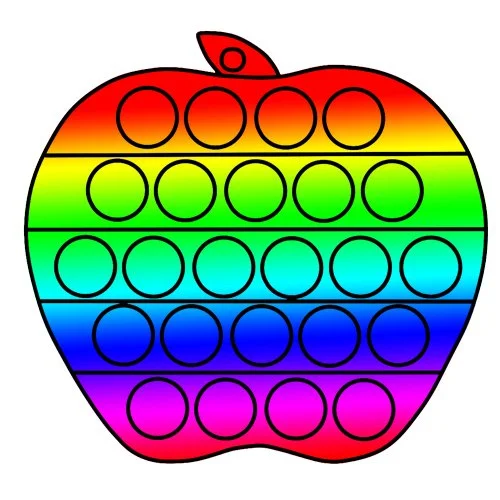 Цветной вариант раскраски яблочко поп-ит