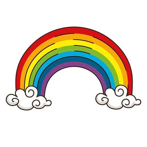 Цветной пример раскраски забавная радуга