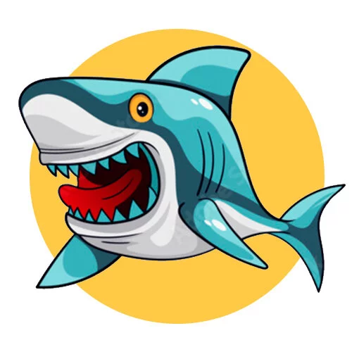 Цветной пример раскраски зубы акулы