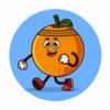 Цветной пример раскраски апельсин спортсмен