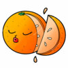 Цветной пример раскраски апельсинка спит