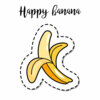 Цветной пример раскраски банан контур