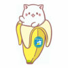 Цветной пример раскраски банан-котик
