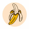 Цветной пример раскраски бананчик чищенный