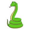 Цветной пример раскраски большая змея