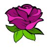 Цветной пример раскраски бутон розы
