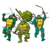 Цветной пример раскраски четыре бойца черепашки-ниндзя